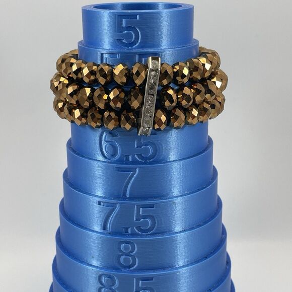 Metallic Gold Glass Beaded Multi Layer Stretch Bracelet Statement Bold Stacking - Picture 4 of 6